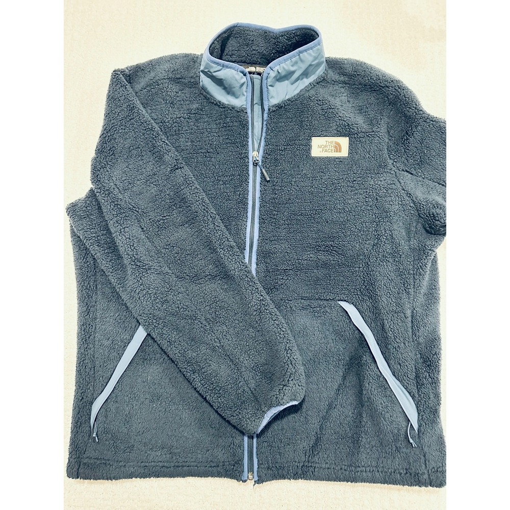 The North Face Mens XXL Sherpa Fleece Jacket Slate Blue Full Zip Mo